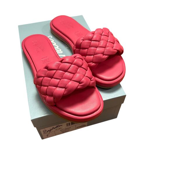 Seychelles Bellissima Pink Magenta Puffy Leather Slides Size 7 - Picture 1 of 6